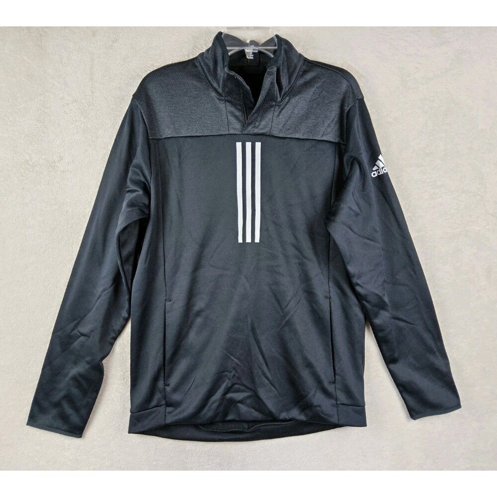 Adidas Men's Response 1/4 Zip Pullover Long Sleeve Black Sweatshirt Size M